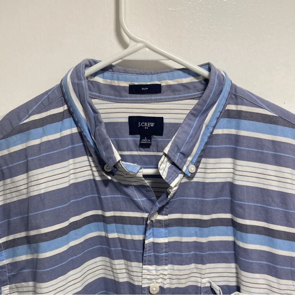 J. Crew Blue Striped Men's Shirt